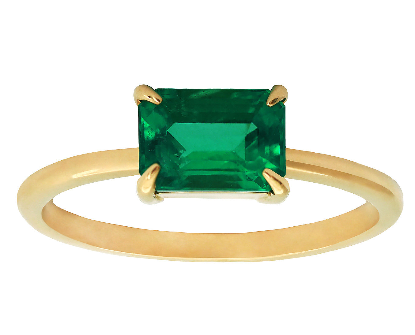 1ct Emerald Cut Emerald & Gold Ring